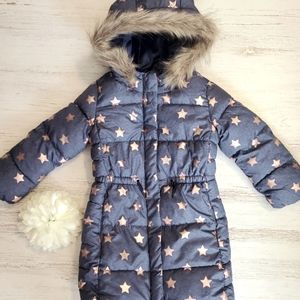 🌈30% off Bundles🌈 Gap Girls Warm Puffer Coat w Pink Metallic Stars